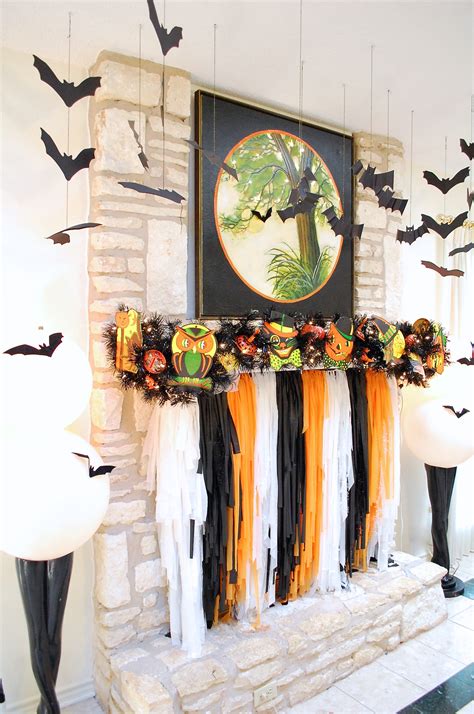 halloween mantle garland|diy halloween party decorations.